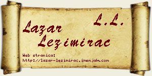Lazar Ležimirac vizit kartica